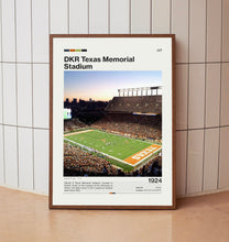 DKR Texas Memorial Stadium Poster, Longhorns Football Poster Print, NCAA Stadium Poster, NCAA Art