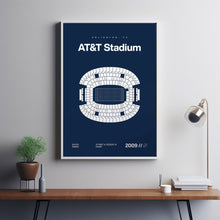 Dallas Cowboys Poster, AT&T Stadium Print, Mid Century Modern Football Poster, Sports B-KGZNVB