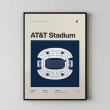 Dallas Cowboys Poster, AT&T Stadium Print, Mid Century Modern Football Poster, Sports B-W0XIO5