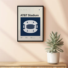 Dallas Cowboys Poster, AT&T Stadium Print, Mid Century Modern Football Poster, Sports B-W0XIO5
