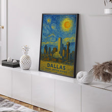 Dallas Poster Print, Dallas Travel Poster, Dallas Van Gogh Style Wall Art, Dallas, Texas, United States