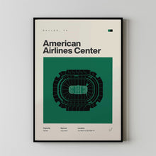 Dallas Stars Poster, American Airlines Center Print, NHL Poster, Mid Century Modern, Ho-E0V60R