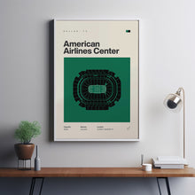 Dallas Stars Poster, American Airlines Center Print, NHL Poster, Mid Century Modern, Ho-E0V60R