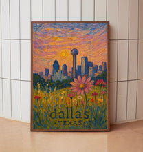 Dallas Texas Travel Poster, Texas Wall Art, Dallas Skyline Print, Southern Home Decor, Cityscape Illustration, Housewarming Gift
