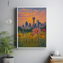 Dallas Texas Travel Poster, Texas Wall Art, Dallas Skyline Print, Southern Home Decor, Cityscape Illustration, Housewarming Gift