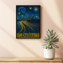 Dallas USA Anime Cityscape, Canvas Art, Poster Art, Dallas Skyline, Night City, Highway Lights, City View, Anime Style Print