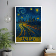 Dallas USA Anime Cityscape, Canvas Art, Poster Art, Dallas Skyline, Night City, Highway Lights, City View, Anime Style Print