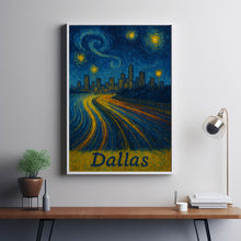 Dallas USA Anime Cityscape, Canvas Art, Poster Art, Dallas Skyline, Night City, Highway Lights, City View, Anime Style Print