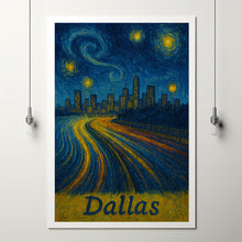 Dallas USA Anime Cityscape, Canvas Art, Poster Art, Dallas Skyline, Night City, Highway Lights, City View, Anime Style Print