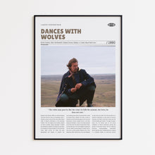 Dances with Wolves, Kevin Costner, Retro Movie Poster, Custom Movie Poster Print 4421167335
