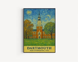 Dartmouth Print New Hampshire, Dartmouth Photo Poster, Dartmouth Travel Wall Art, Dartmouth Map Print, Dartmouth Van Gogh Style Print, USA