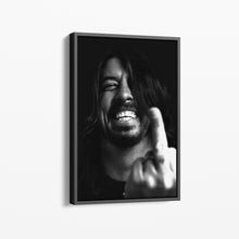 Dave Grohl Middle Finger Canvas Art, Music Poster Nirvana Print Retro Black and White Vintage Celebrity Rock Grunge Photography Gift 1819990480
