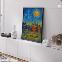 Davenport Poster Print, Davenport Travel Poster, Davenport Van Gogh Style Wall Art, Davenport, Iowa, United States