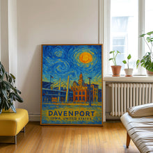 Davenport Poster Print, Davenport Travel Poster, Davenport Van Gogh Style Wall Art, Davenport, Iowa, United States
