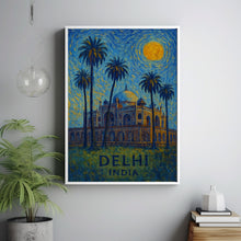 Delhi Poster Print, Delhi Travel Poster, Delhi Van Gogh Style Wall Art, Delhi, India