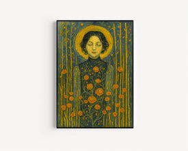 Demeter Premium Matte Poster, Greek Goddess of Agriculture and Fertility, Art Nouveau Print, Greek Mythology