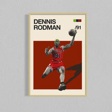 Dennis Rodman Art Print Mid-Century Basketball Poster (Digital Download) 1592887670