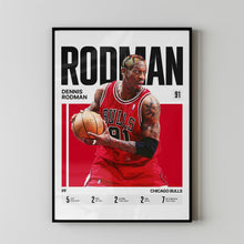 Dennis Rodman #91 Poster The Worm Chicago Basketball Wall Art