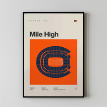 Denver Broncos Poster, Mile High Football Stadium Print, Mid Century Modern Poster, Spo-3ANJX8