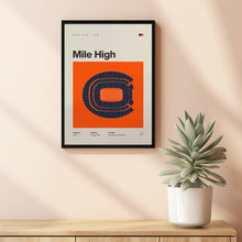 Denver Broncos Poster, Mile High Football Stadium Print, Mid Century Modern Poster, Spo-3ANJX8