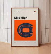 Denver Broncos Poster, Mile High Football Stadium Print, Mid Century Modern Poster, Spo-3ANJX8