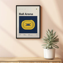 Denver Nuggets Poster, Ball Arena Stadium Print, Mid Century Modern Basketball Poster,-PQW9VK