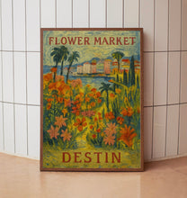 Destin Flower Market Poster, Wall Decor, Florida Floral Illustration, Botanical Gallery Wall Art, Gift For Friend, Travel Poster, Modern