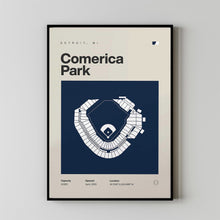 Detroit Ballpark Poster, Comerica Park Stadium Print, Mid Century Modern Baseball Poste-7LC0NZ