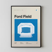 Detroit Lions Poster, Ford Field Stadium Print, Mid Century Modern Football Poster, Spo-81AUNC