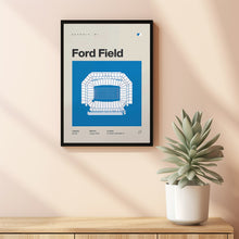 Detroit Lions Poster, Ford Field Stadium Print, Mid Century Modern Football Poster, Spo-81AUNC