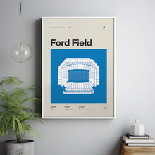 Detroit Lions Poster, Ford Field Stadium Print, Mid Century Modern Football Poster, Spo-81AUNC