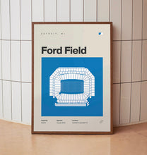 Detroit Lions Poster, Ford Field Stadium Print, Mid Century Modern Football Poster, Spo-81AUNC