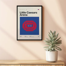 Detroit Pistons Poster, Little Caesars Arena, NBA Print, Mid Century Modern Basketball-17SXNM