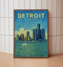 Detroit Poster, Detroit Framed Print, Detroit Wall Art, Detroit Decor, Detroit Gift, Detroit Travel Poster, Detroit Michigan Map