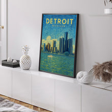 Detroit Poster, Detroit Framed Print, Detroit Wall Art, Detroit Decor, Detroit Gift, Detroit Travel Poster, Detroit Michigan Map