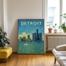 Detroit Poster, Detroit Framed Print, Detroit Wall Art, Detroit Decor, Detroit Gift, Detroit Travel Poster, Detroit Michigan Map
