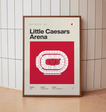 Detroit Red Wings Poster, Little Caesars Arena Print, Mid Century Modern Hockey Poster,-P9S8NL