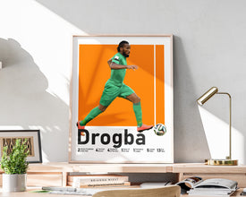 Didier Drogba Poster, Ivorian Soccer Star Wall Art Sport Poster 1598392582