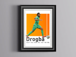 Didier Drogba Poster, Ivorian Soccer Star Wall Art Sport Poster 1598392582