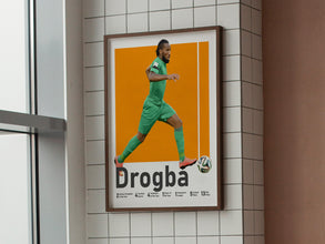 Didier Drogba Poster, Ivorian Soccer Star Wall Art Sport Poster 1598392582