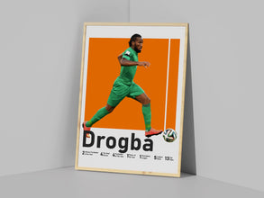 Didier Drogba Poster, Ivorian Soccer Star Wall Art Sport Poster 1598392582