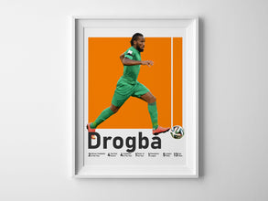 Didier Drogba Poster, Ivorian Soccer Star Wall Art Sport Poster 1598392582