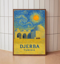 Djerba Poster Print, Djerba Travel Poster, Djerba Van Gogh Style Wall Art, Djerba, Tunisia