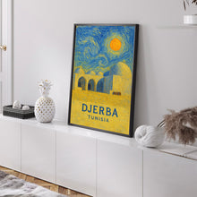 Djerba Poster Print, Djerba Travel Poster, Djerba Van Gogh Style Wall Art, Djerba, Tunisia