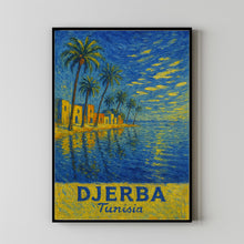 Djerba Travel Print Wall Art, Djerba - Tunisia City Print, Djerba Travel Gift, Djerba City Poster, Van Gogh style Travel Gift, Wall Art