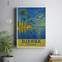 Djerba Travel Print Wall Art, Djerba - Tunisia City Print, Djerba Travel Gift, Djerba City Poster, Van Gogh style Travel Gift, Wall Art