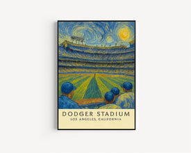 Dodgers MLB  Dodger Stadium  Black and White  Poster