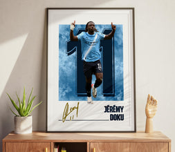 Doku Poster Manchester Football Gift, Modern Sky Blue Poster 4392592408