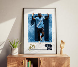 Doku Poster Manchester Football Gift, Modern Sky Blue Poster 4392592408