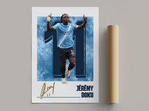 Doku Poster Manchester Football Gift, Modern Sky Blue Poster 4392592408
